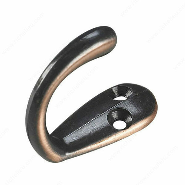 Richelieu America Onward Single Wardrobe Hook, 5 kg, 1-Hook, 36.5 mm Opening, Metal, Oil-Rubbed Bronze 223ORBR